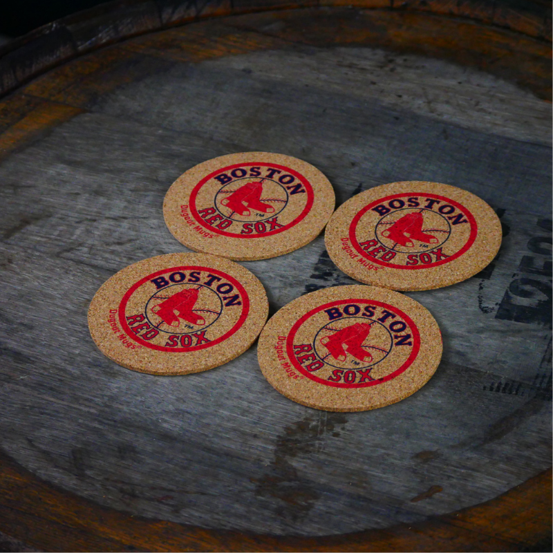 Collection of Boston Red Sox Dugout Mugs® Cork Coasters in a gallery layout
